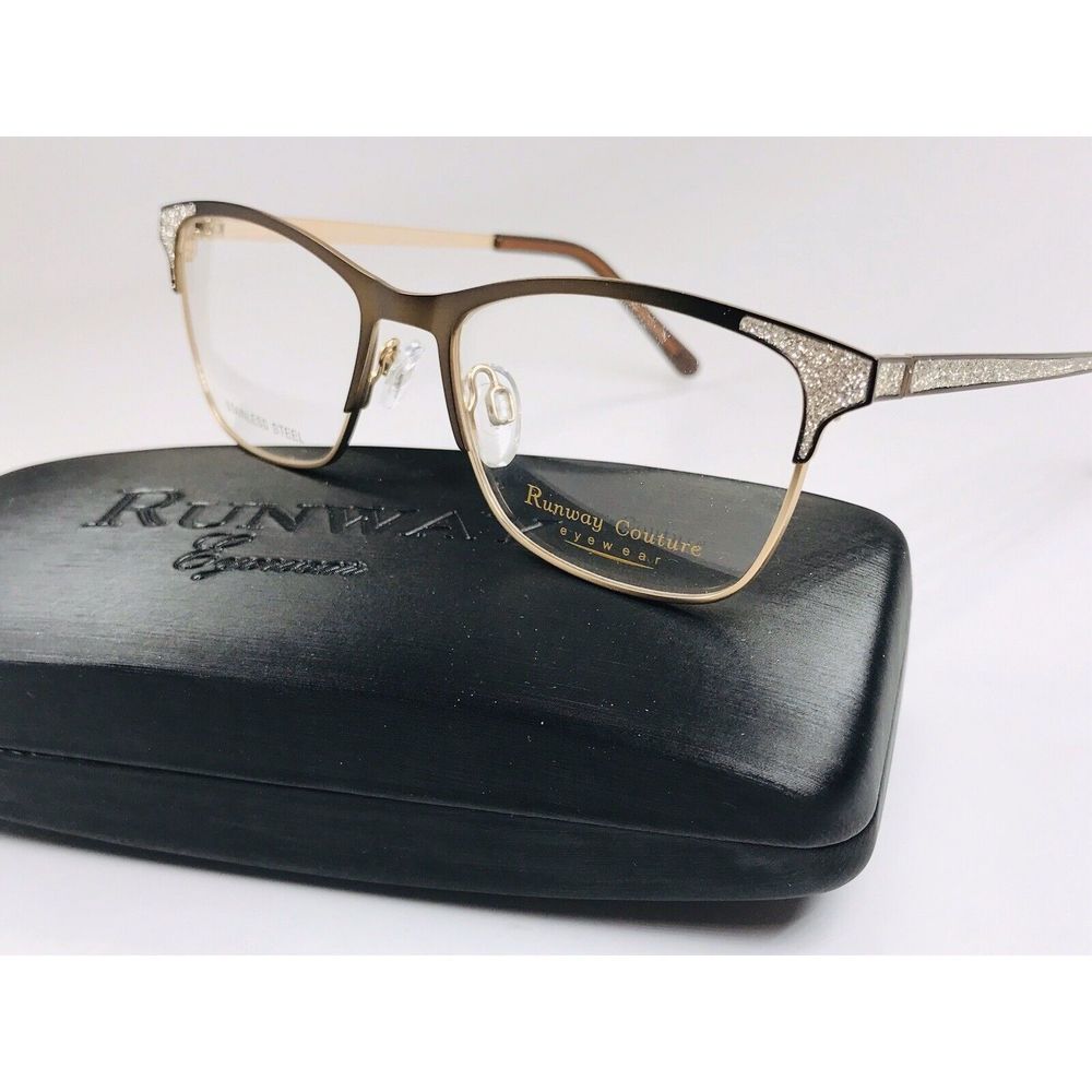 New Designer Inspired Runway Couture RCE-293 Brown Eyeglasses 49mm with Case